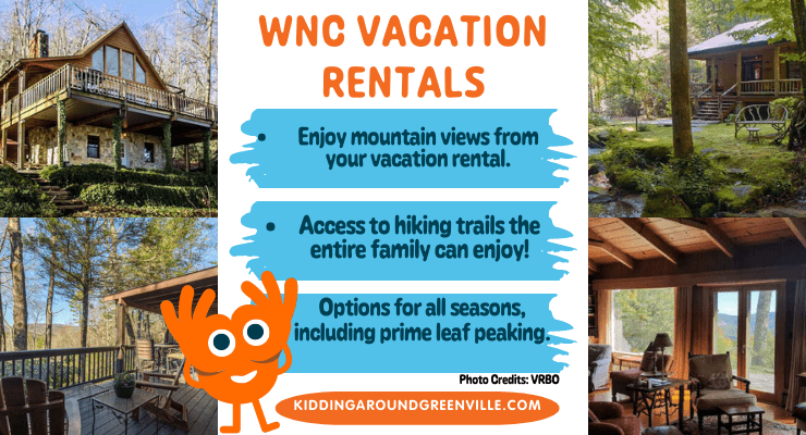 Vacations rental homes in Western North Carolina (WNC). 