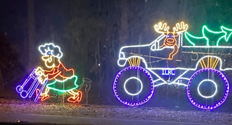Monster Truck Moose Holiday Lights