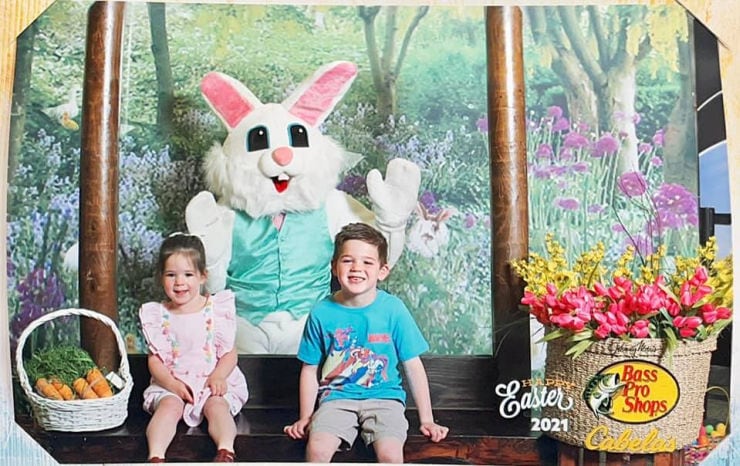 Easter Bunny Family photo at Cabelas