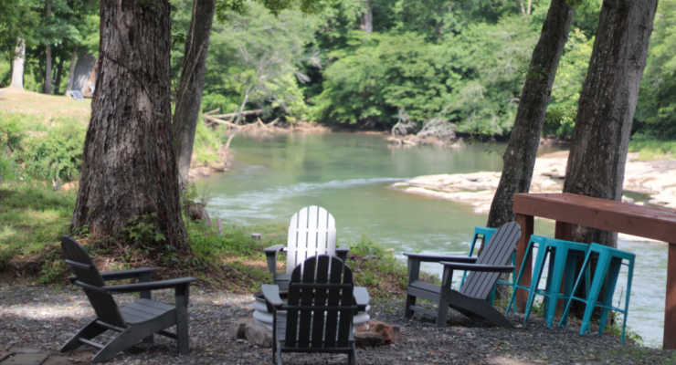 River view from Saluda Tiny home.