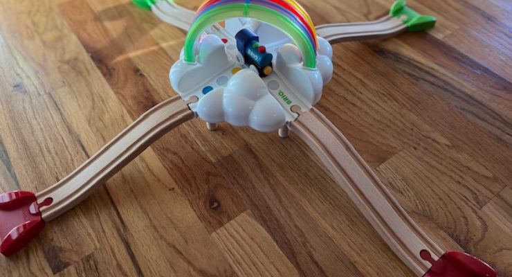 Rainbow train set from Brio