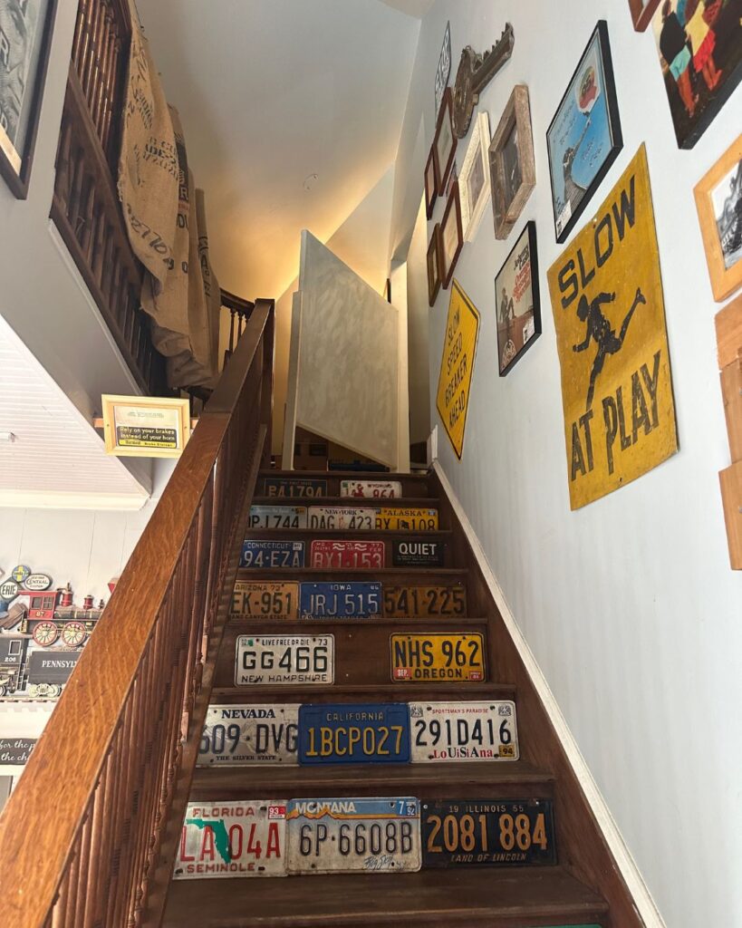 Cool stairs inside Brakeman's Coffee in Downtown Matthews, NC