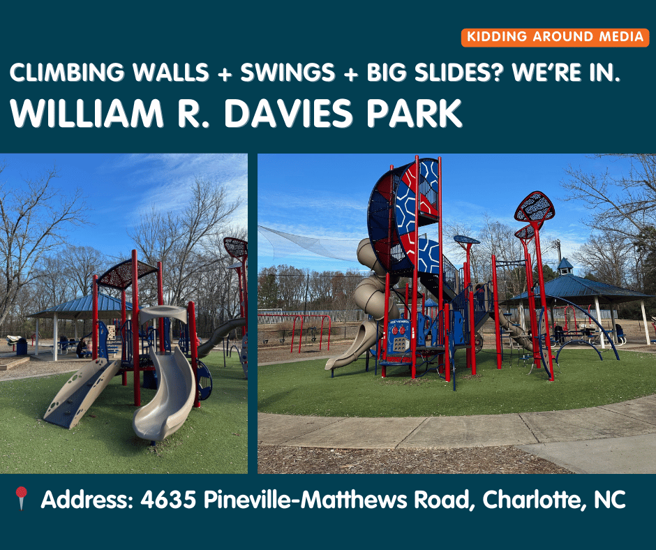 William R. Davies Park in Charlotte, NC has a very fun playground.