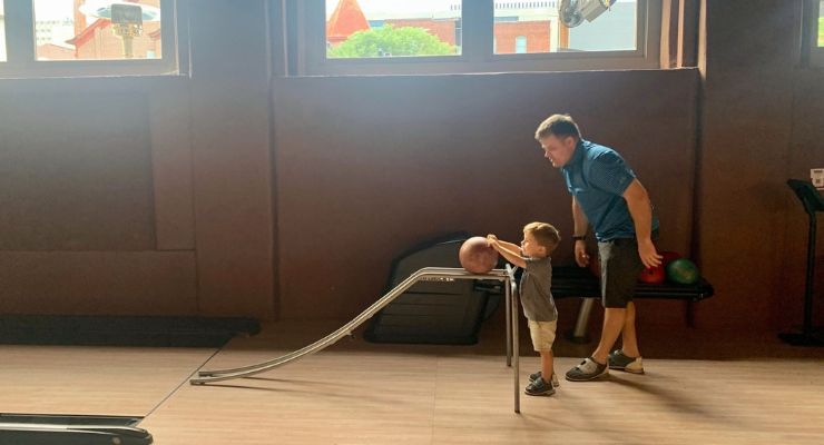 Bowling with kids.
