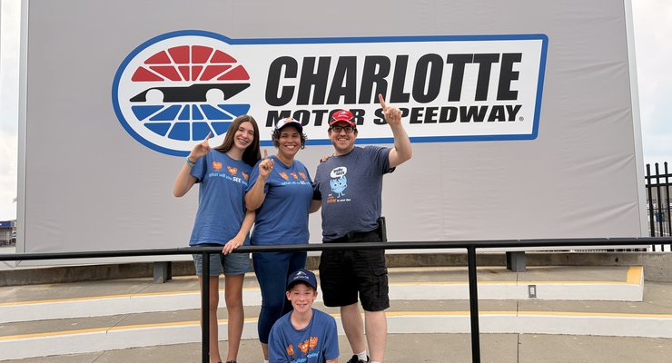 Visitors on Pit Road during the Charlotte Motor Speedway Feel the Thrill Speedway Tour