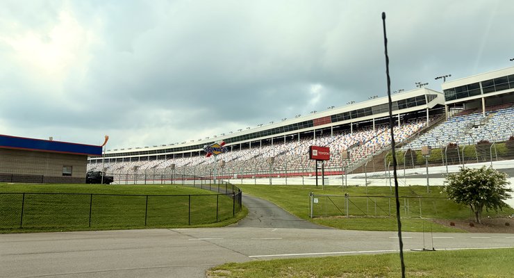 Visitors in Winner's Circle at Charlotte Motor Speedway during the Speedway Tour
