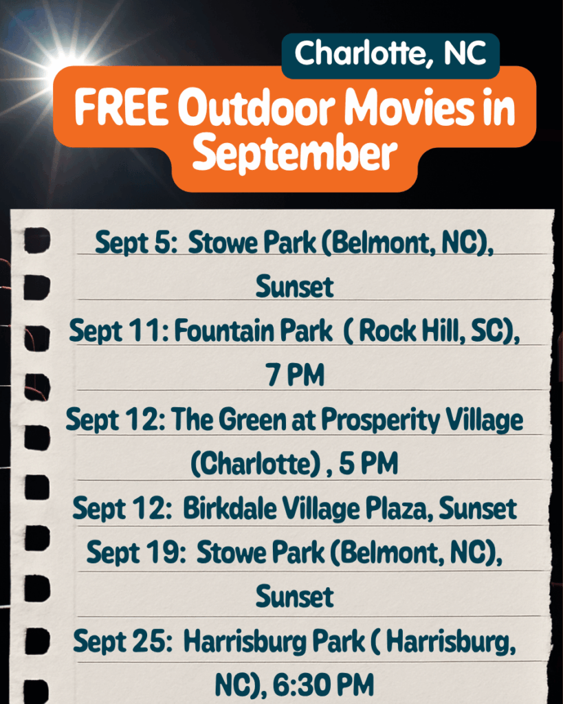 Free Outdoor Movies in September in Charlotte