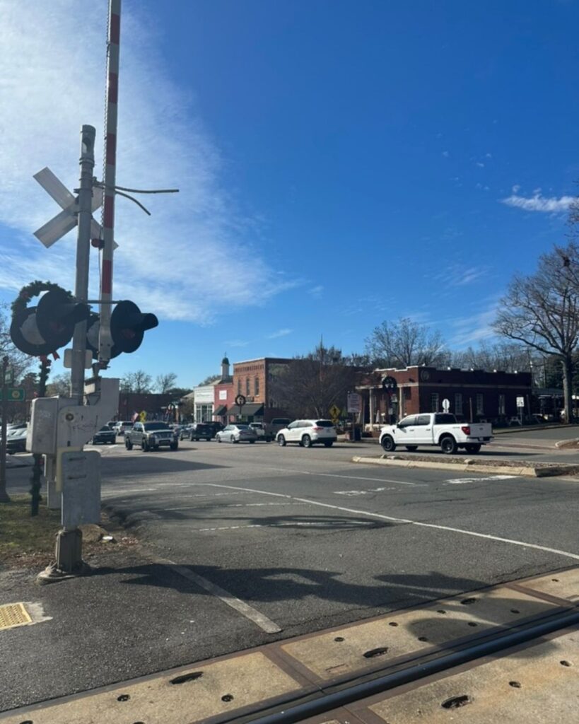 Train tracks in Downtown Matthew's NC